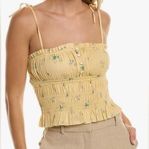 NWT Joie Smocked floral tank XS